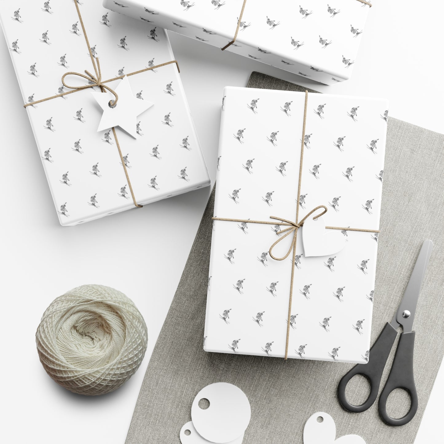 Skier Gift Wrap Papers