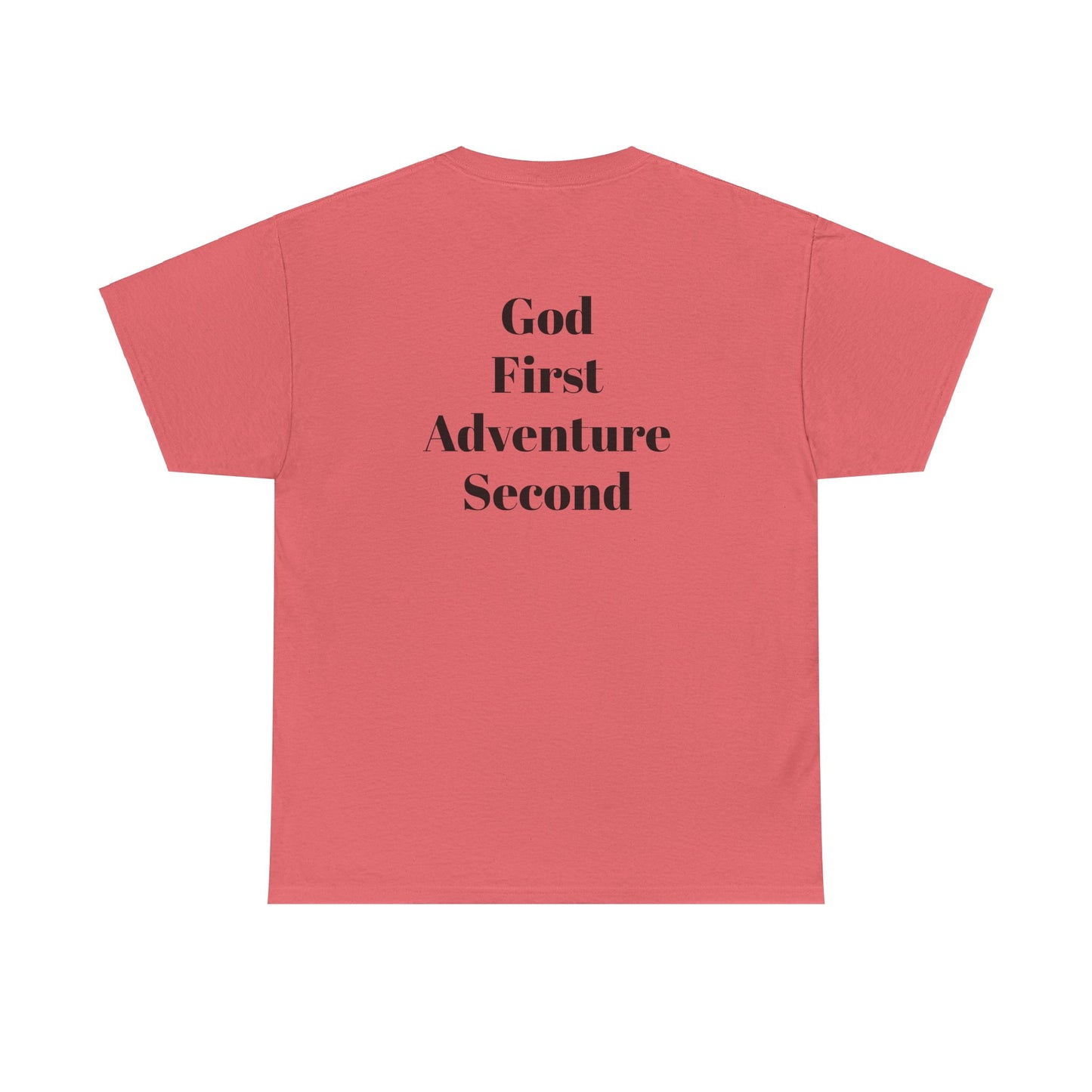 God First Adventure Second Tee Coral Silk