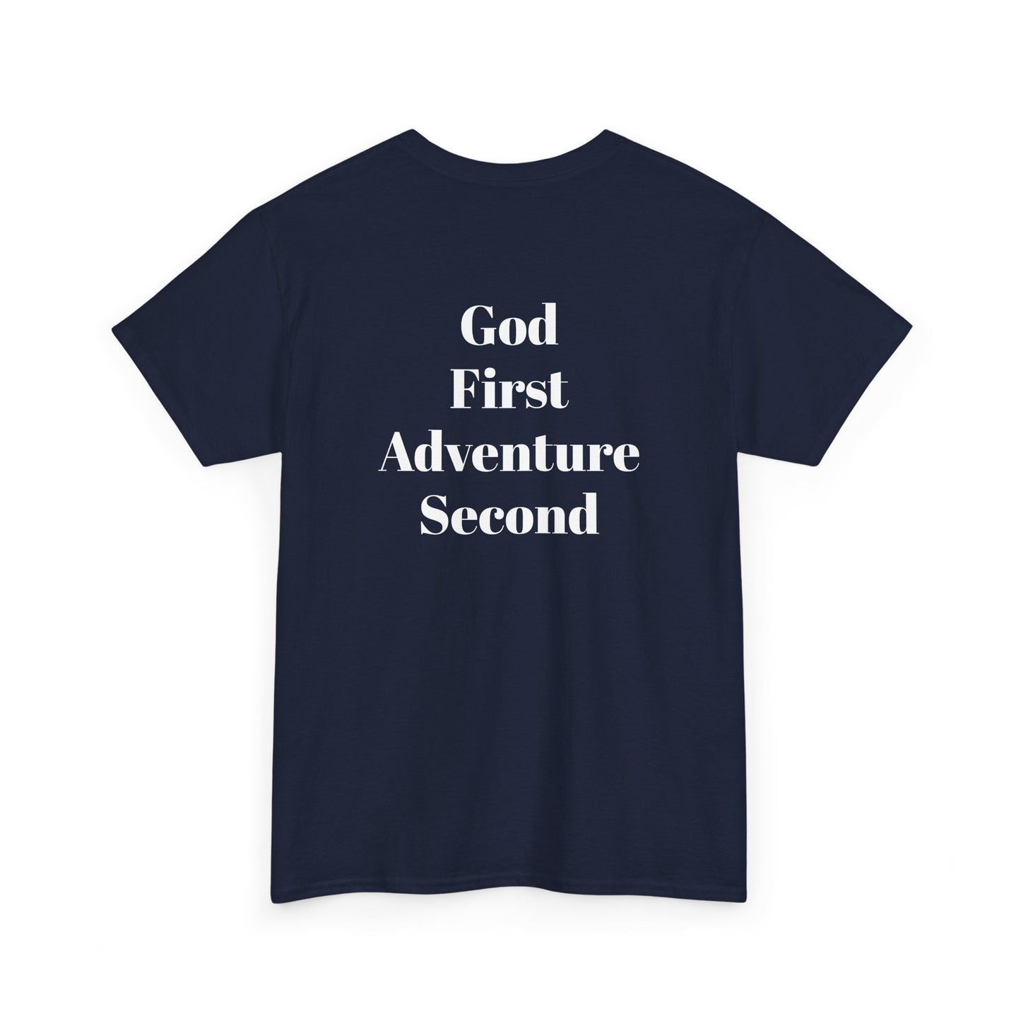 God First Adventure Second Tee Navy