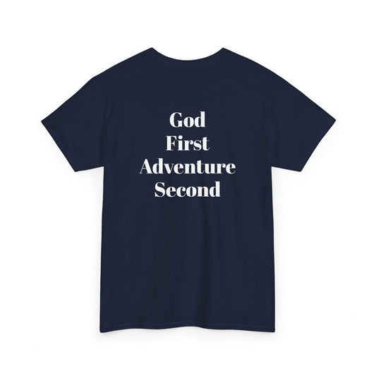 God First Adventure Second Tee Navy