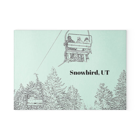 Snowbird, Utah Glass Cutting Board