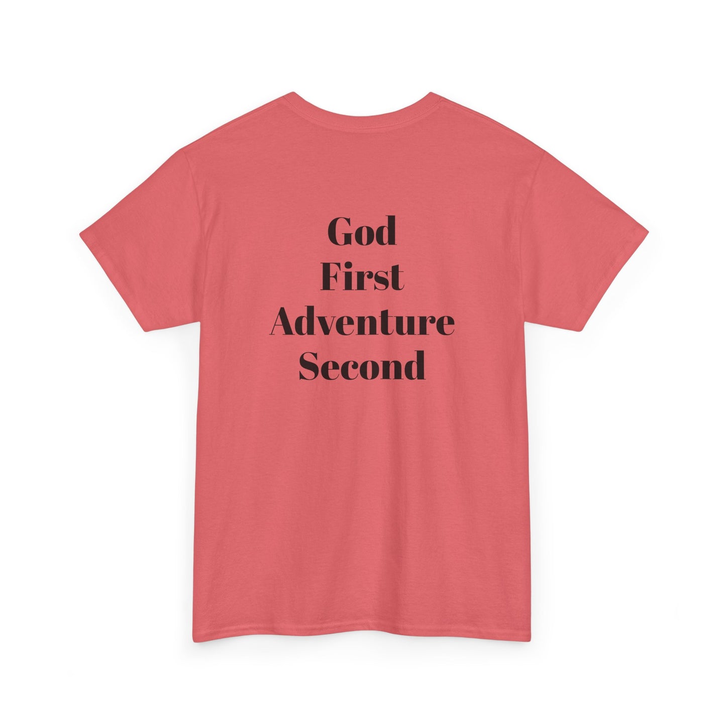 God First Adventure Second Tee Coral Silk