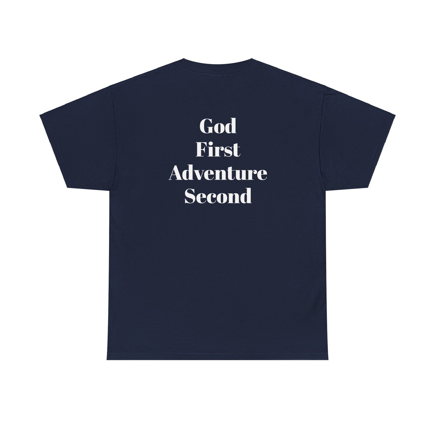 God First Adventure Second Tee Navy