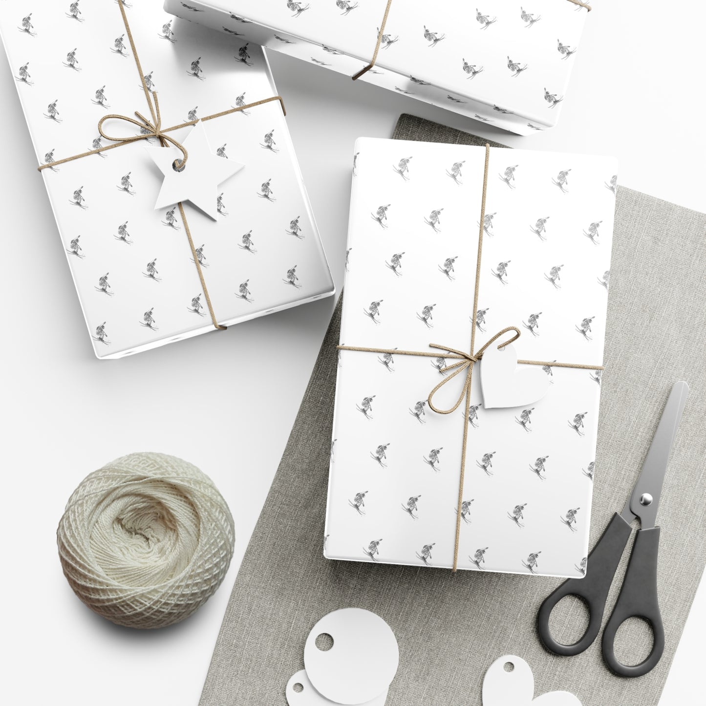 Skier Gift Wrap Papers