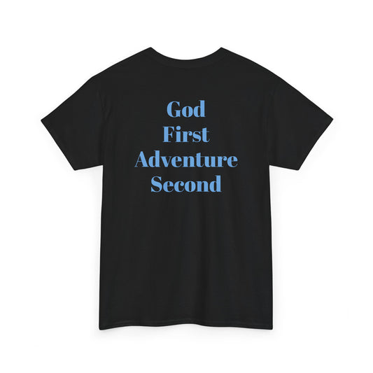 God First Adventure Second Tee Black